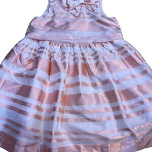 Janie & Jack  Girls Pink Striped Sleeveless Dress 3T Party Princess Bow Size 3T